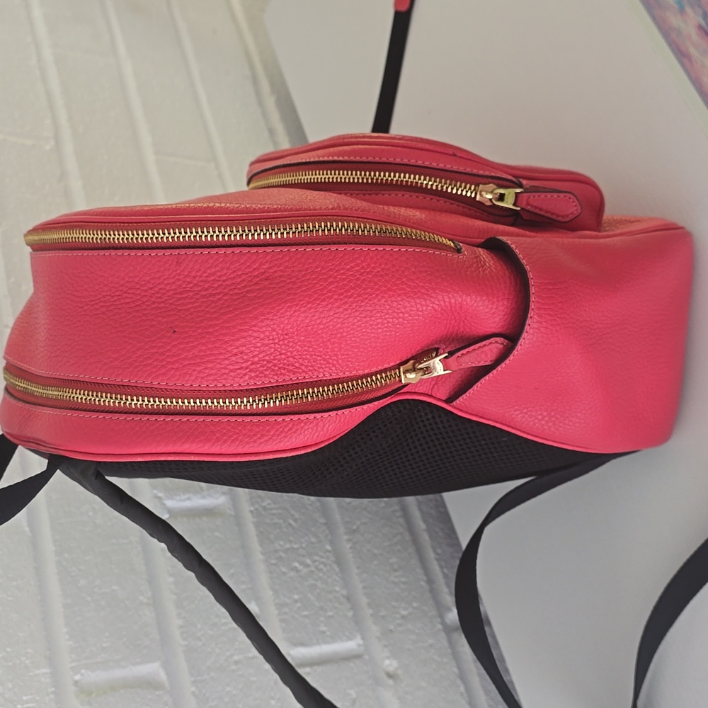 Coach Pink Pebbled Leather Backpack with Gold-Tone Hardware - Picture 9 of 16